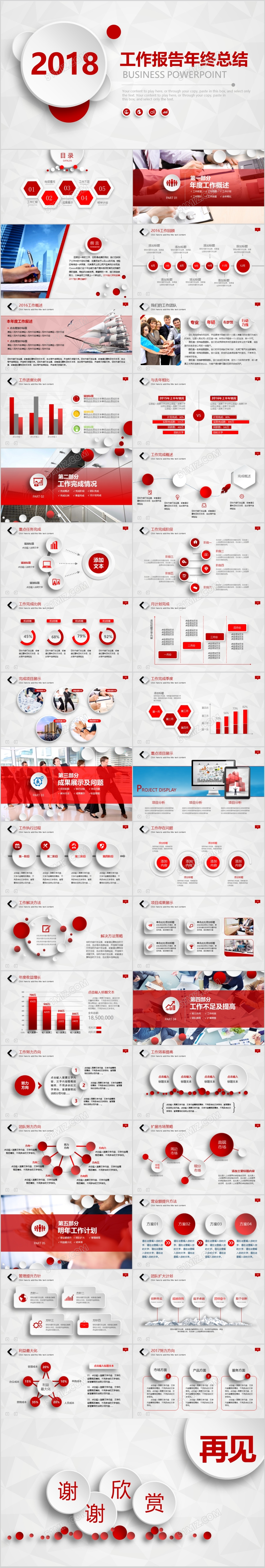 狗年2018大气红色年终总结计划PPT模板