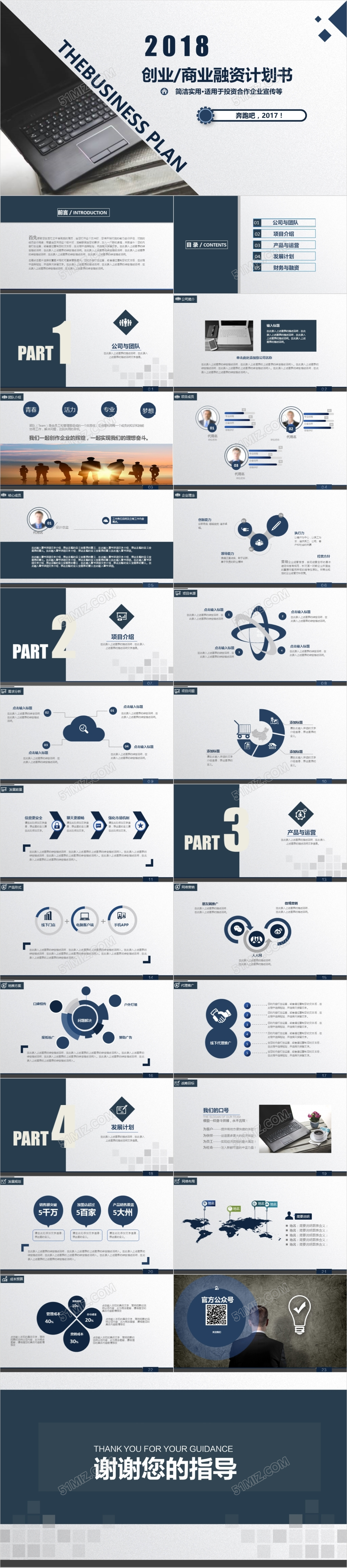 创业融资商业计划书PPT模板