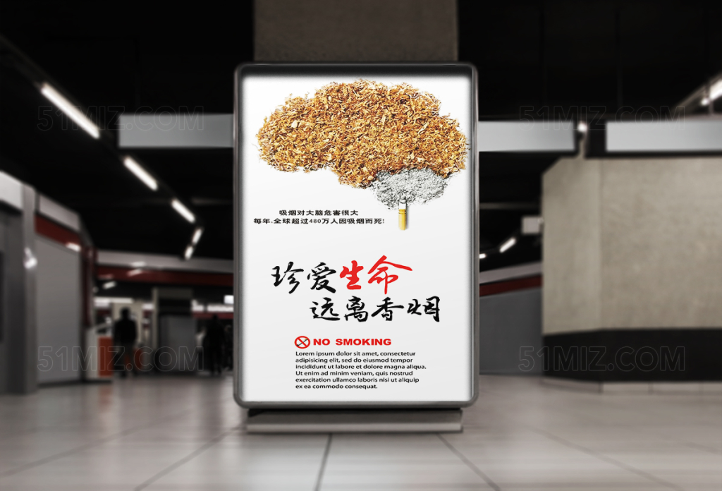 禁止吸烟珍惜生命海报模板