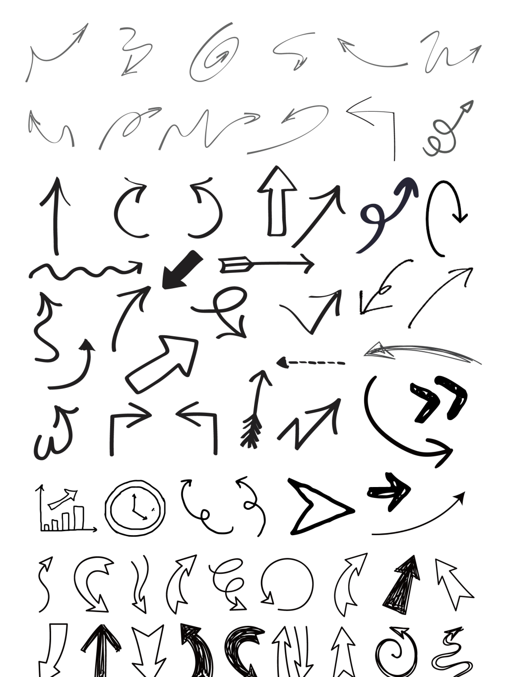 手绘箭头图标素材