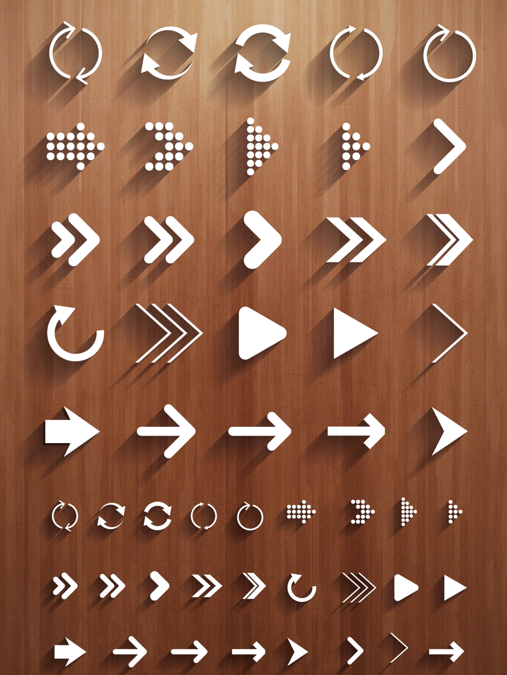 扁平化白色立体箭头图标素材