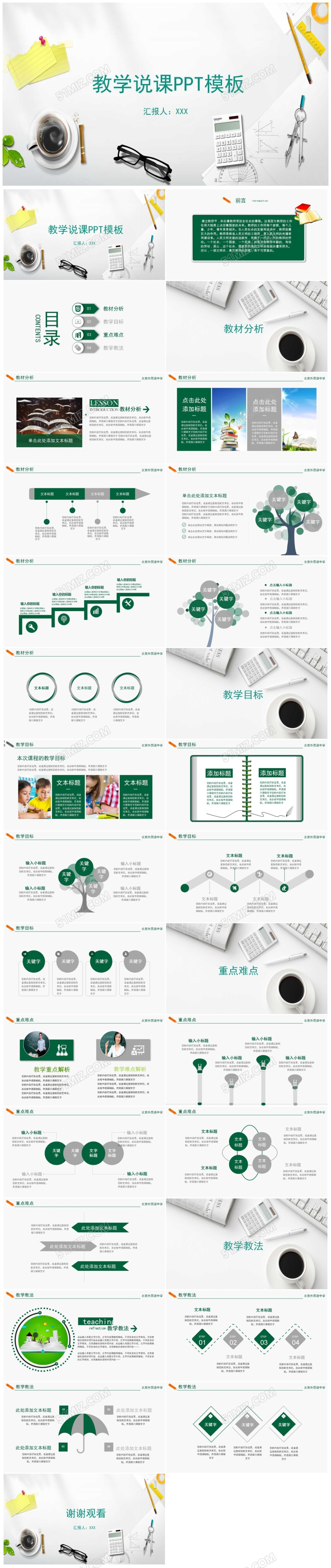 说课公开课通用PPT模板