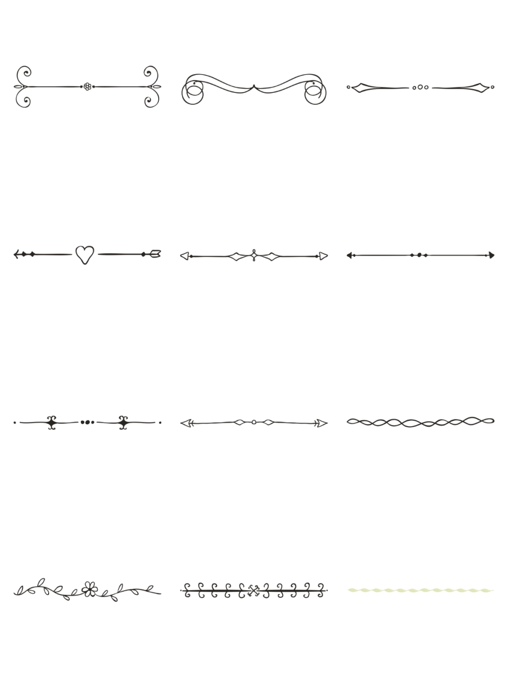 12个欧式花纹条边素材