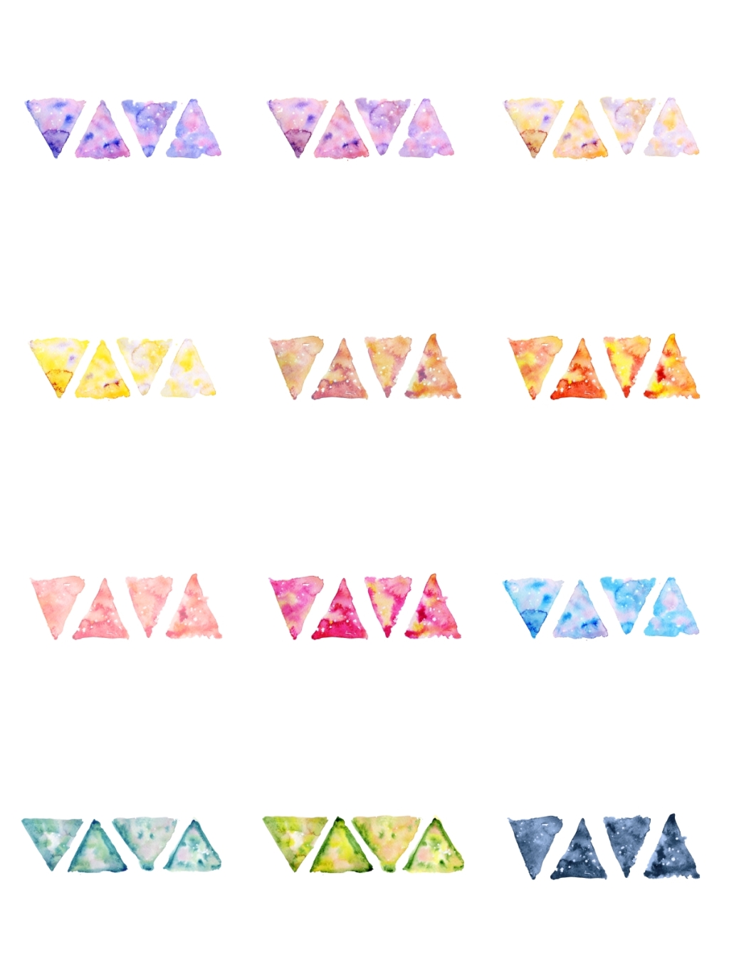 12个水彩装饰条边素材