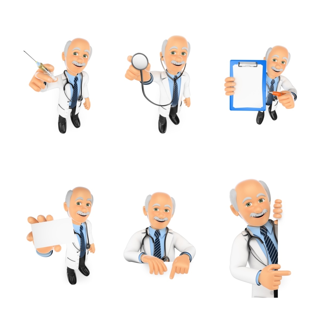 6个医生立体3d小人素材