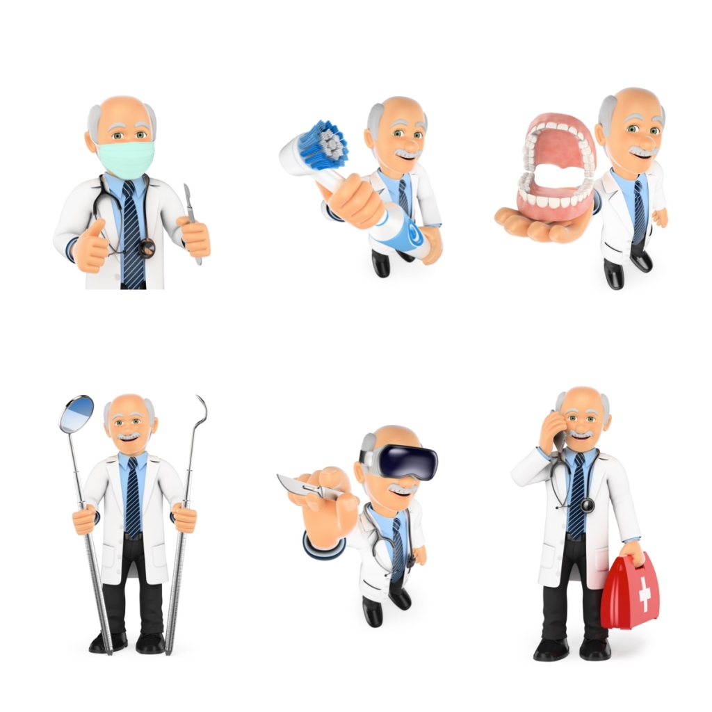 6个医疗行业立体3d小人素材