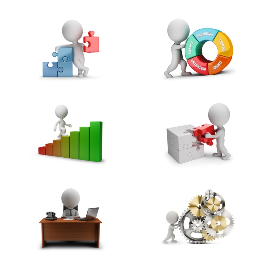 6个透明卡通商务金融3d小人素材