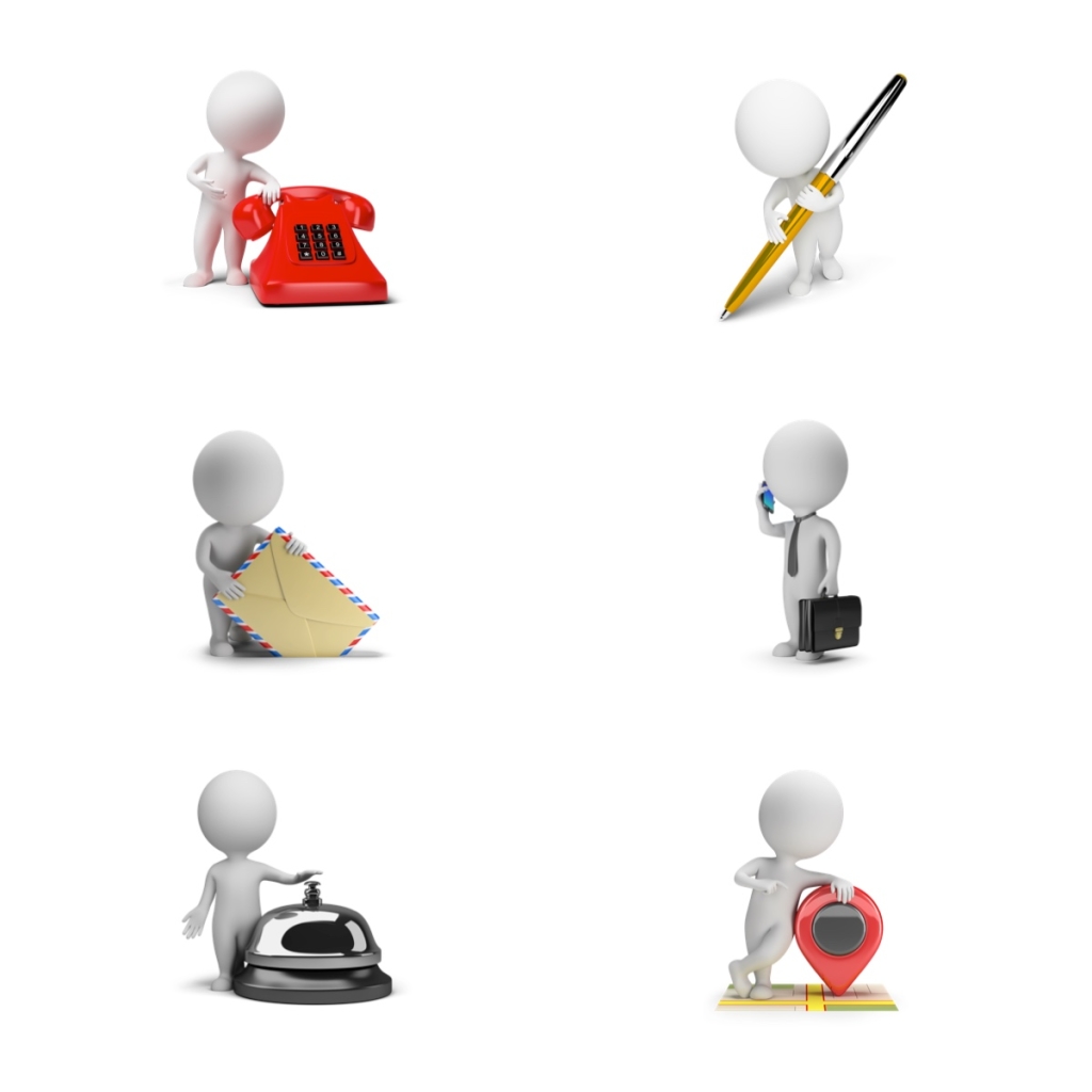 6个透明卡通信息通信3d小人素材