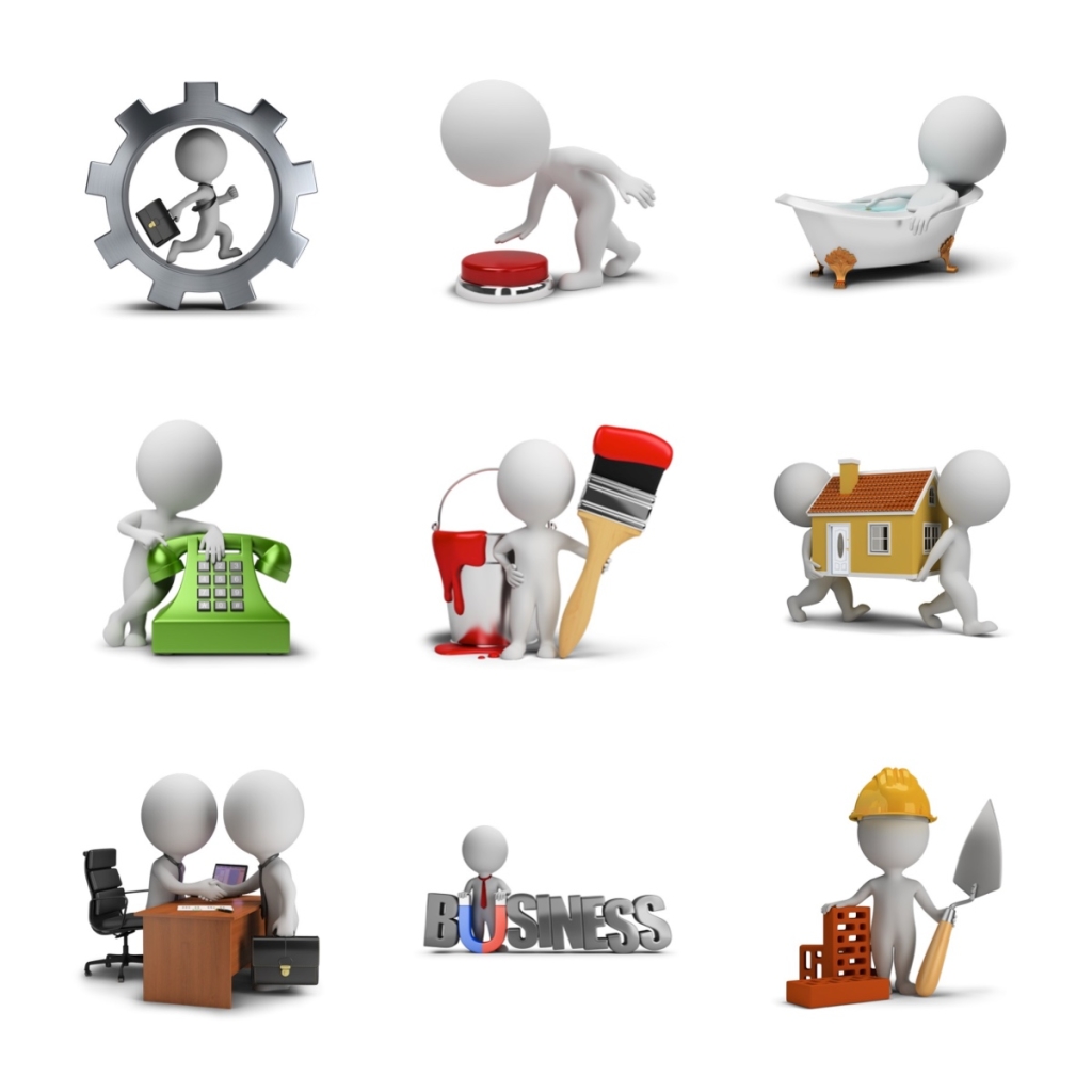 9个卡通3d小人素材