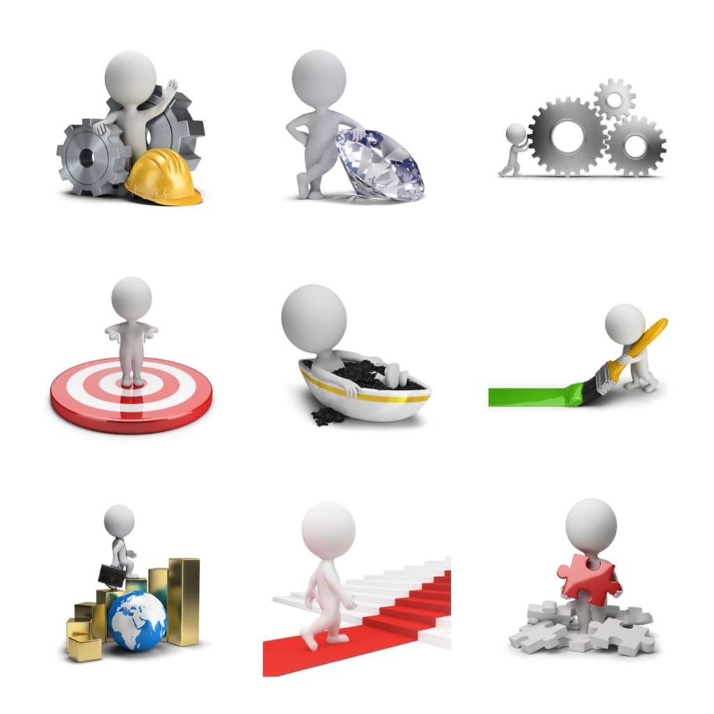 9个卡通3d小人素材