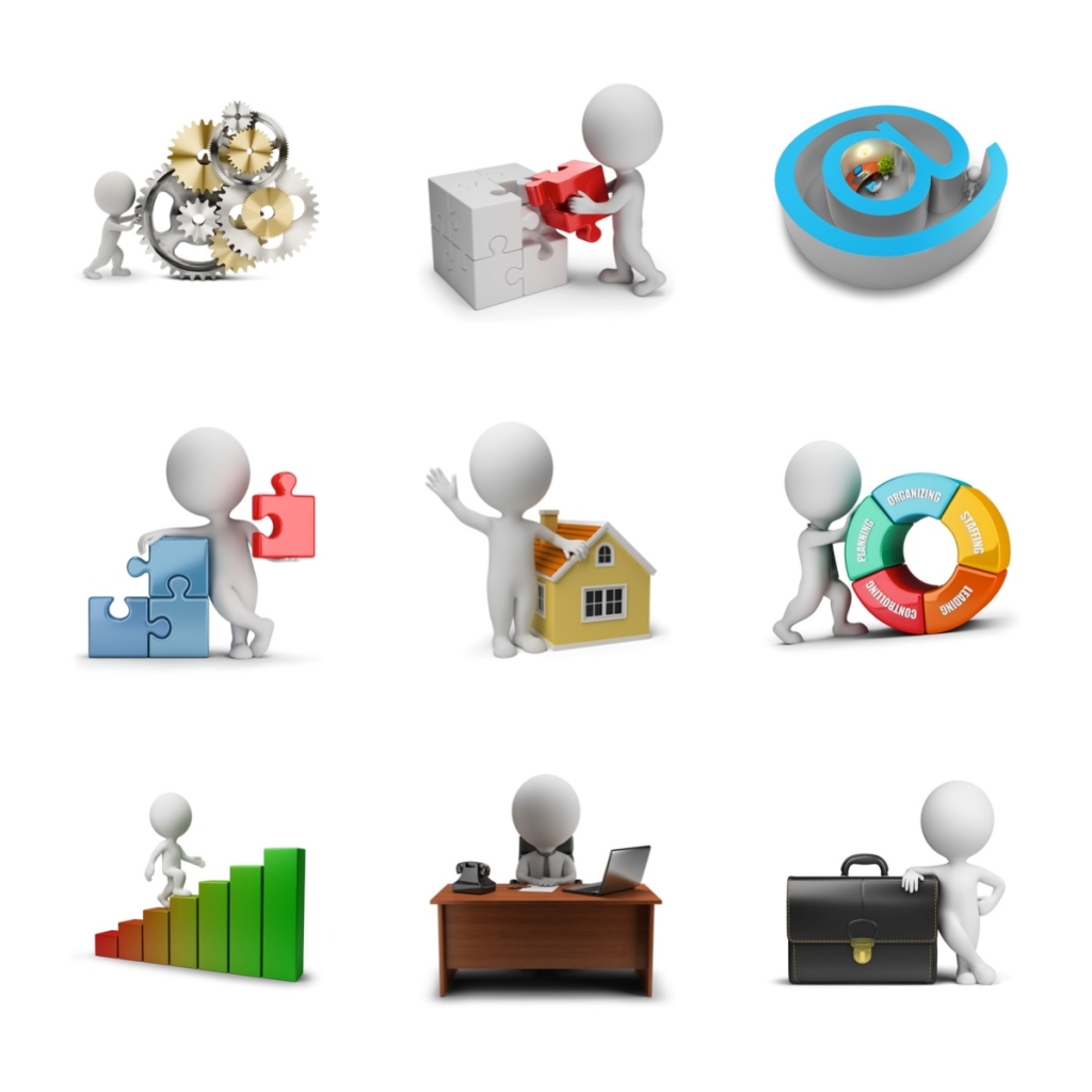 9个商务卡通3d小人素材