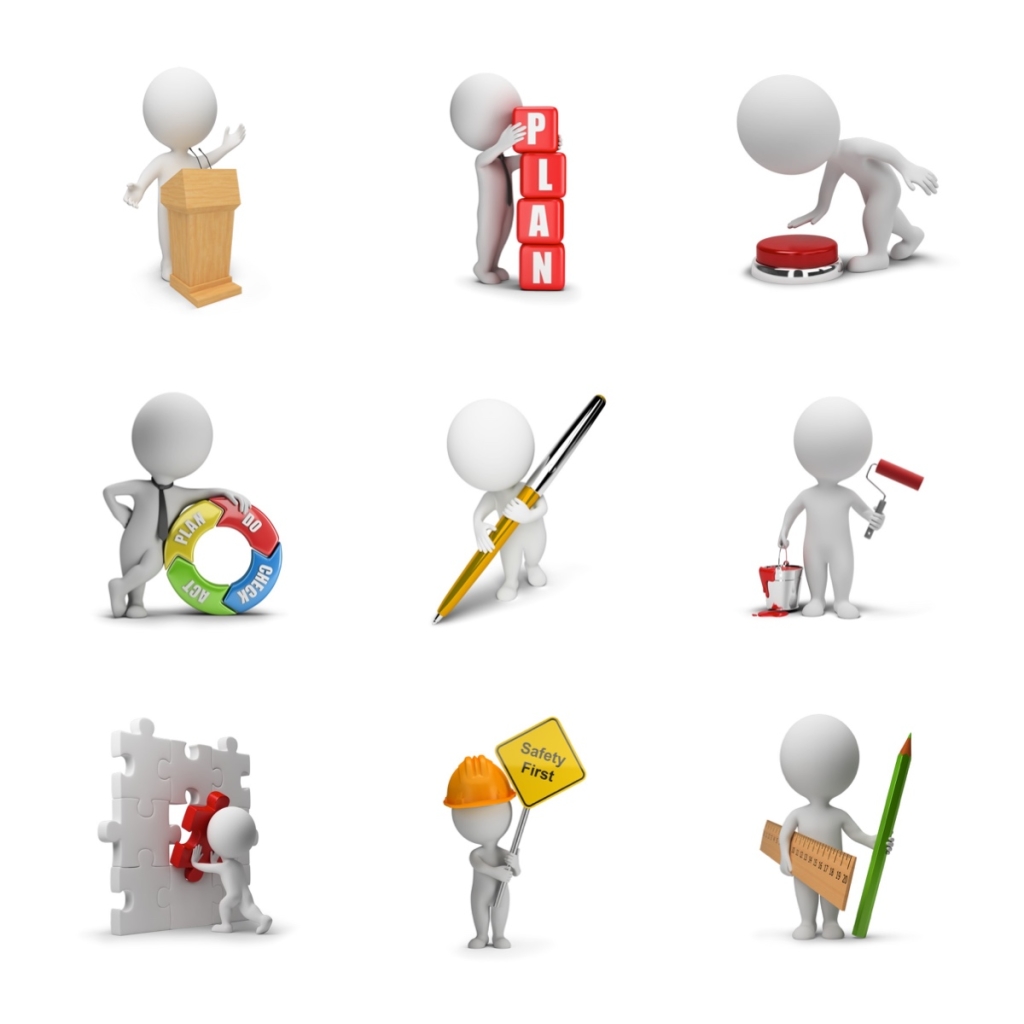 9个卡通商务3d小人素材