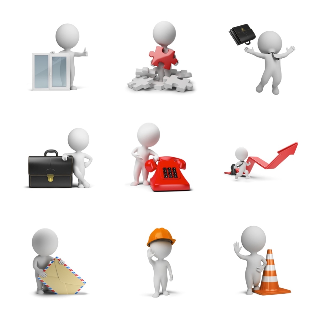 9个卡通商务3d小人素材