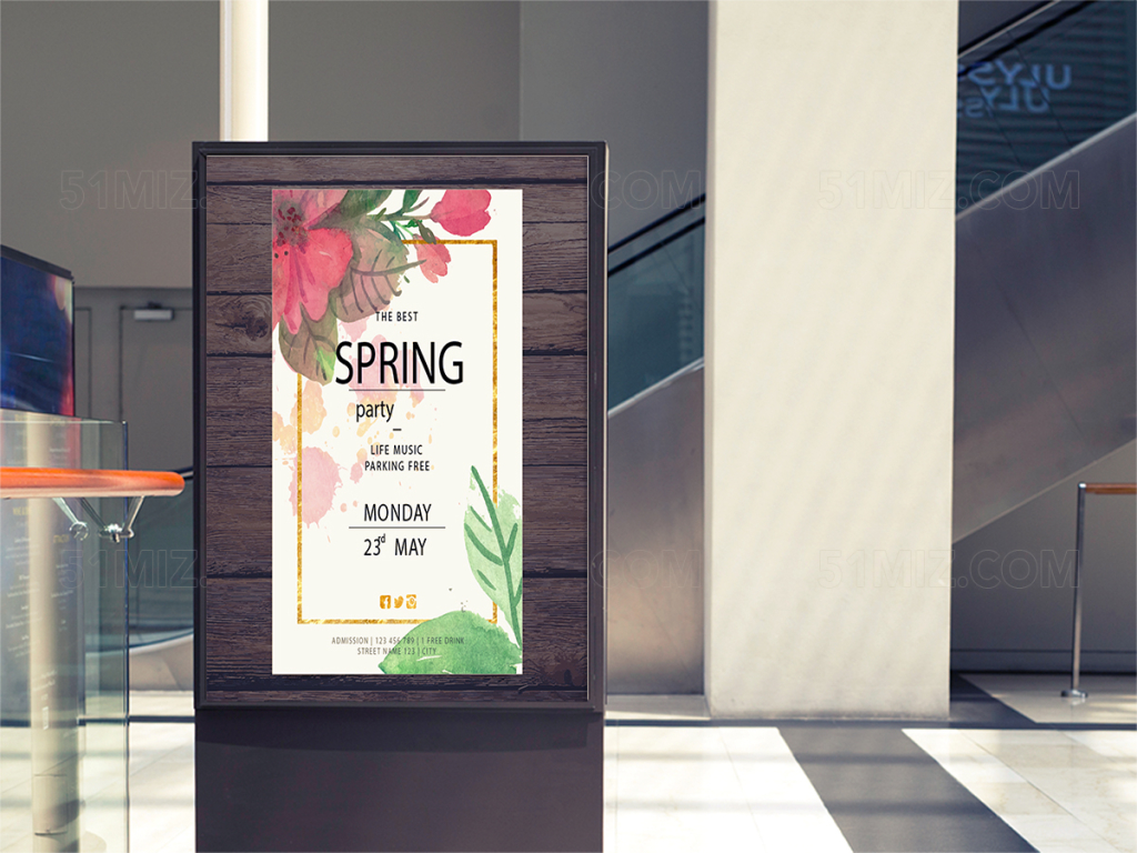 唯美简约春季促销海报
