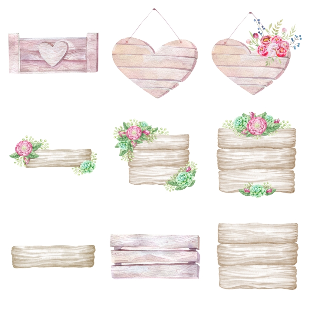 9个木板挂牌素材