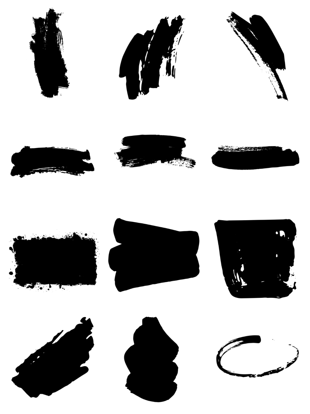 12个水墨笔刷素材