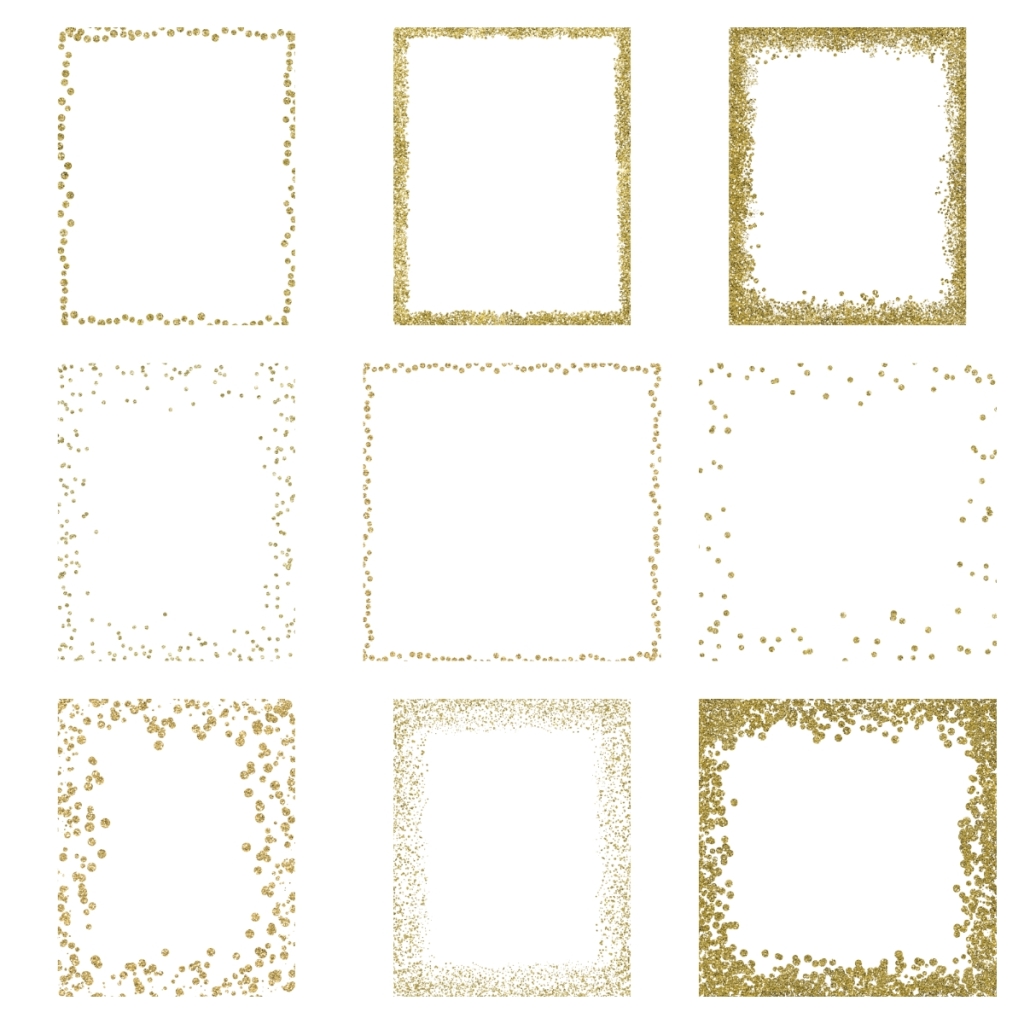 9个金色边框素材