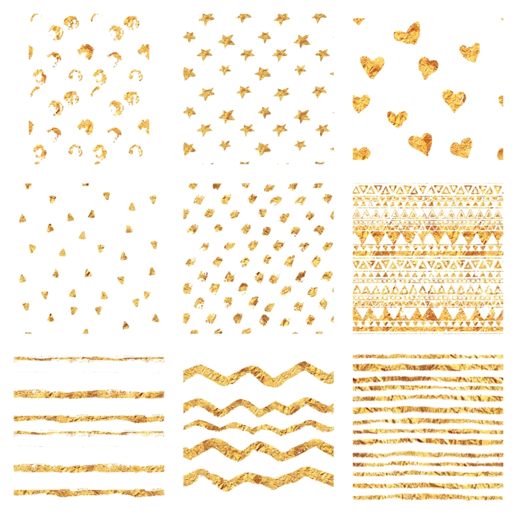 9个金色素材元素组合