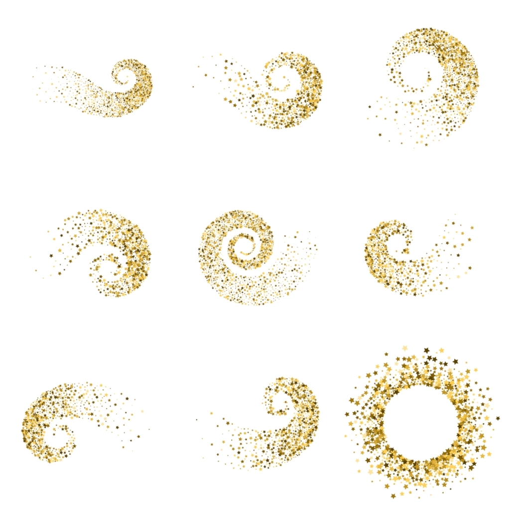 9个金色螺旋素材