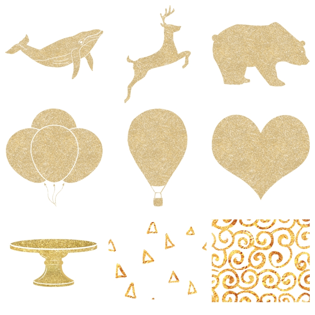 9个金色剪影素材