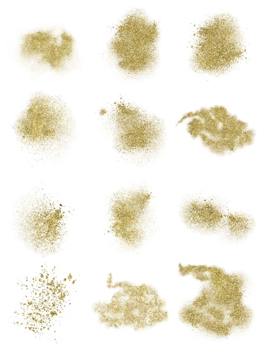 12个金色沙素材