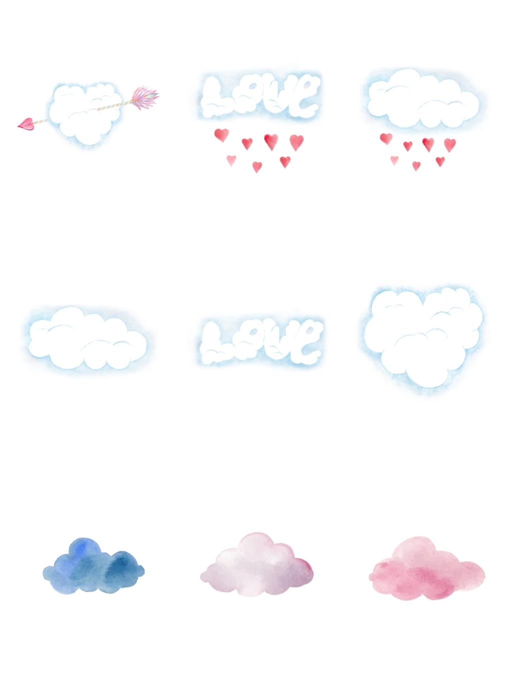 9个手绘云朵素材