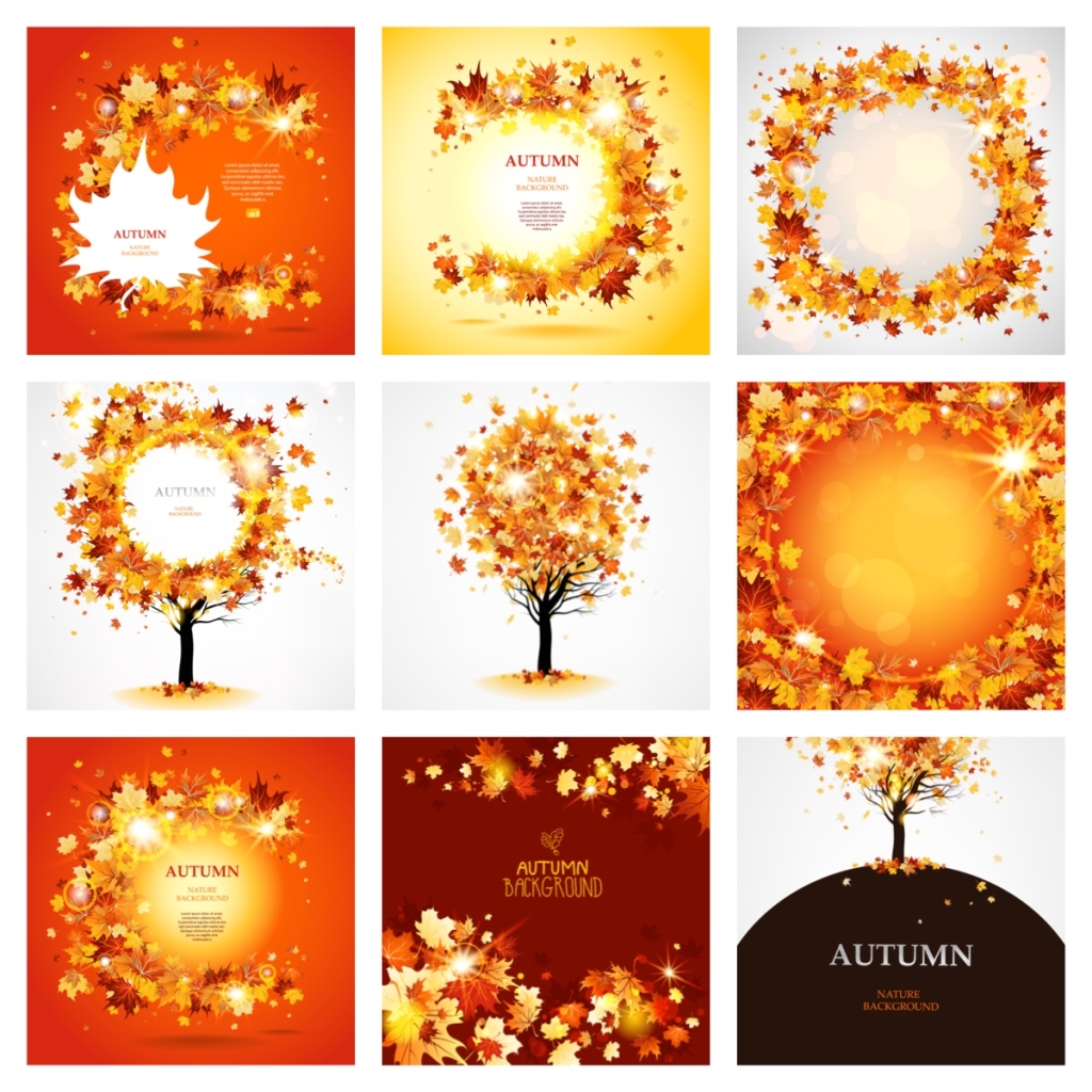 9个矢量秋季促销背景素材