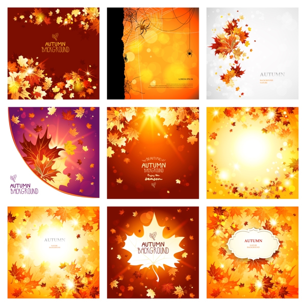 9个矢量秋季促销背景素材