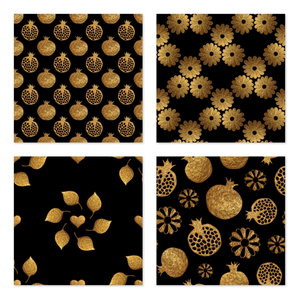 高档秋季烫金花纹图案素材