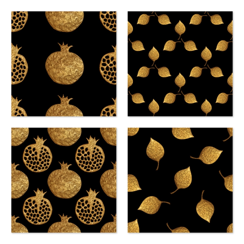 高档秋季烫金花纹图案素材