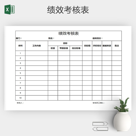 EXCEL常用版销售经理绩效表