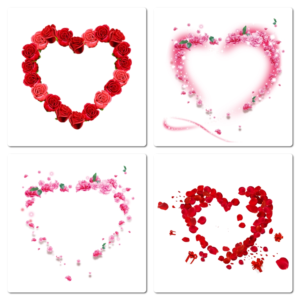 红色心形玫瑰花png素材