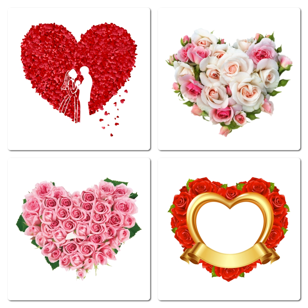红色心形玫瑰花png素材