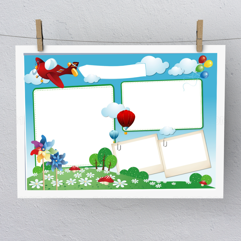 旅游小报暑假生活旅行游乐园手抄小报空白素材
