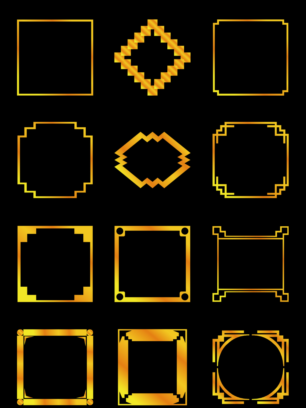 欧式精美相框边框png素材