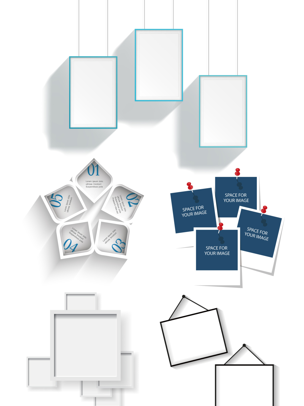 精美简洁扁平相框png素材