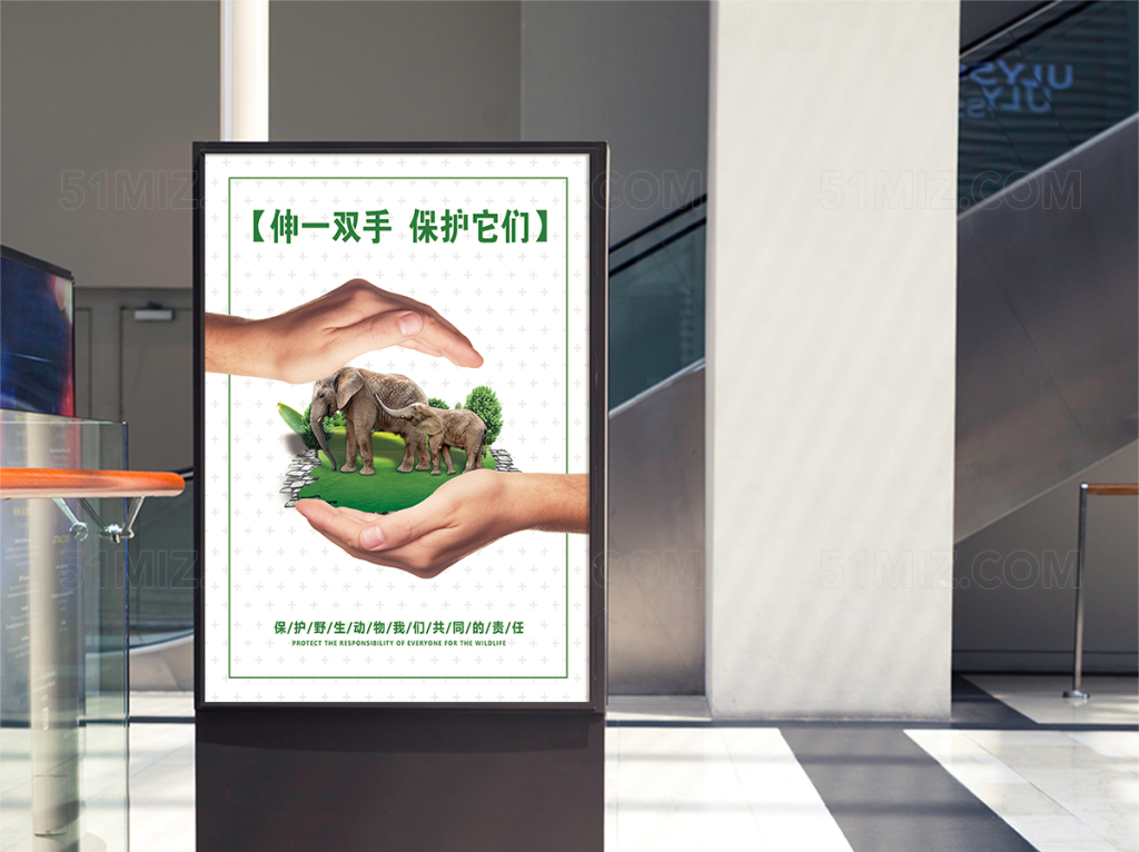 世界野生保护动物海报模板
