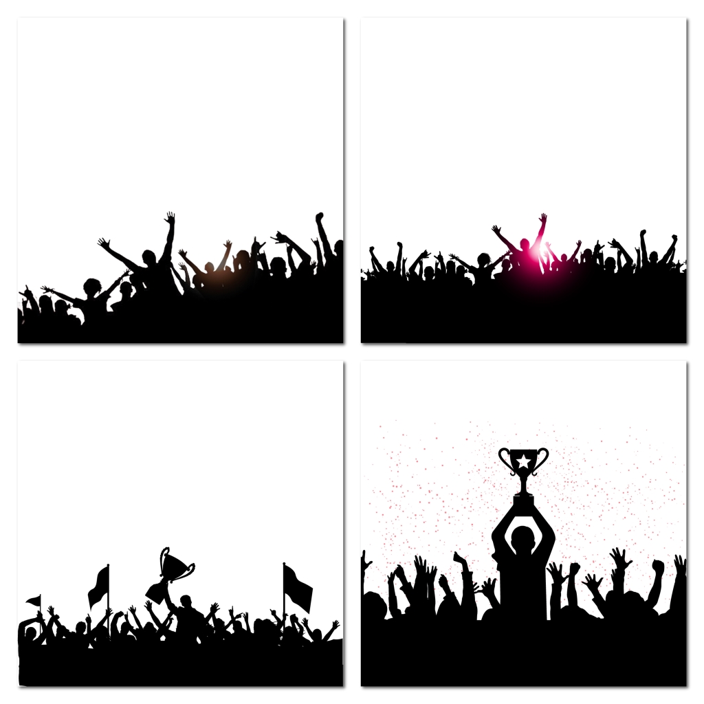 欢呼人物剪影素材