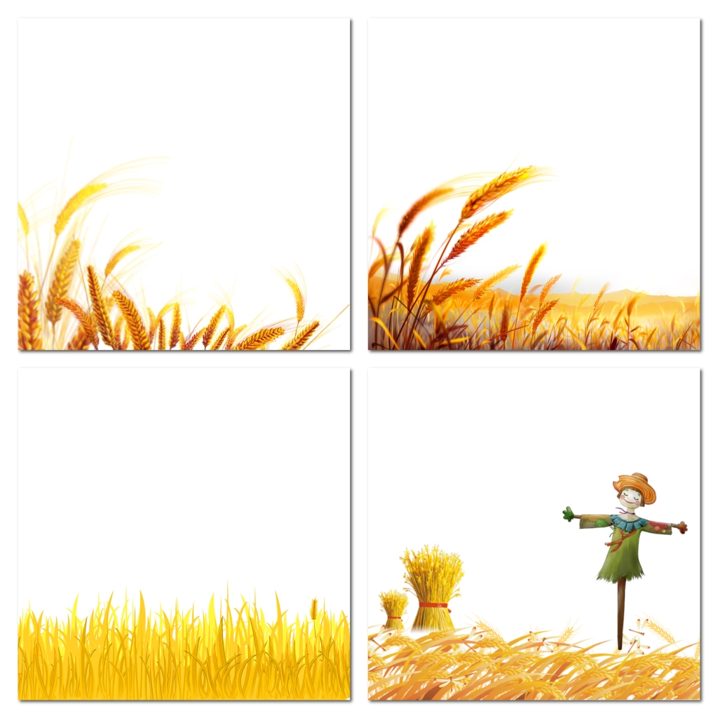 金色麦穗花纹底纹素材