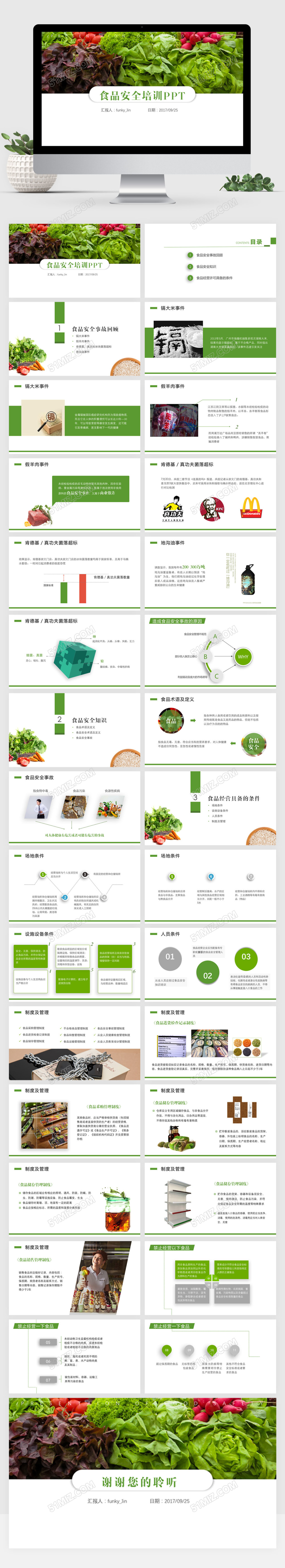 健康食品安全培训PPT模板