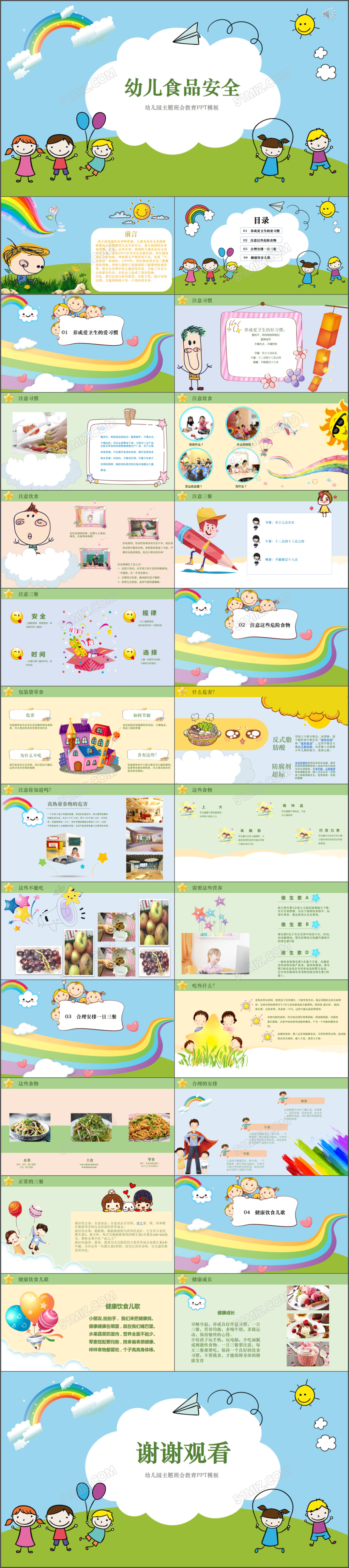 幼儿食品安全主题班会PPT模板