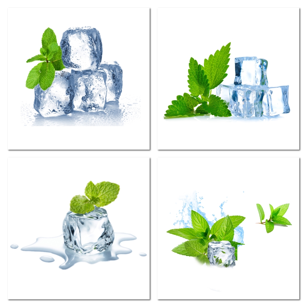 薄荷冰块素材