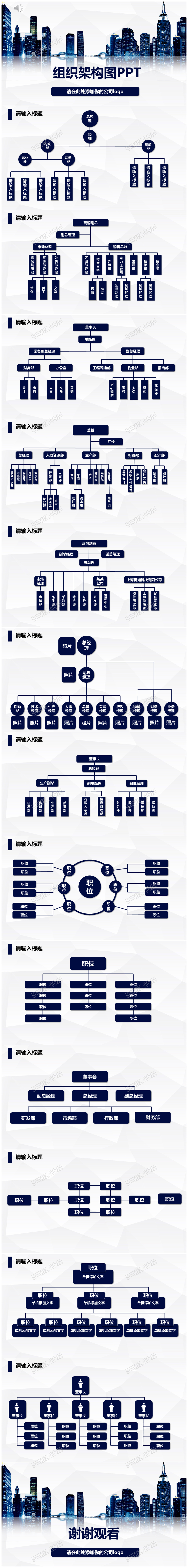 商务公司介绍企业组织架构图ppt模板