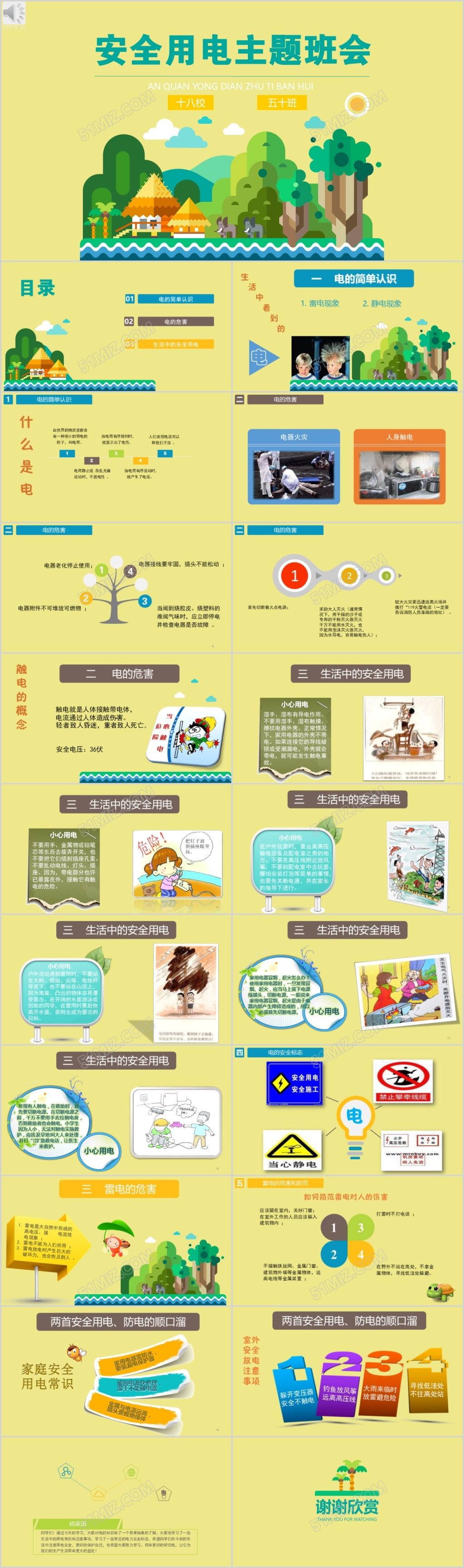 小学生幼儿园用电安全主题班会ppt