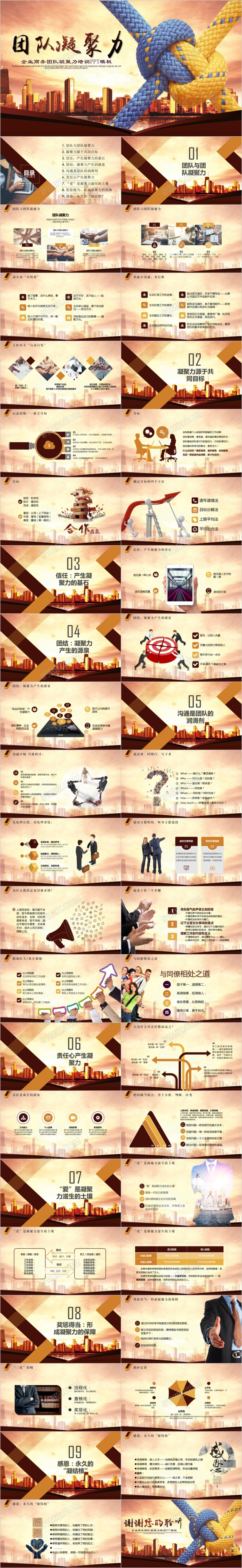 大气商务风团队凝聚力团队精神培训课件PPT