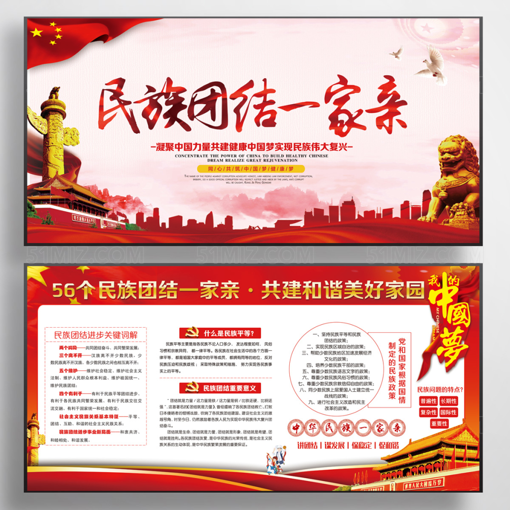 民族团结一家亲展板