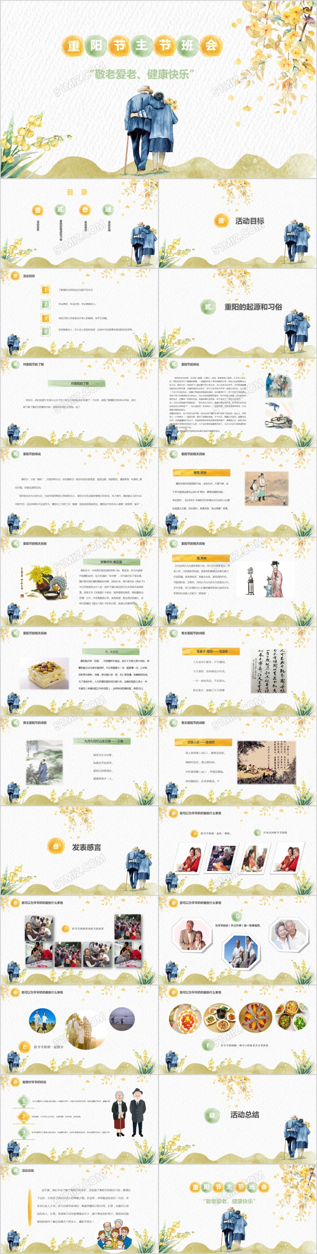 了解重阳节主题班会PPT模板