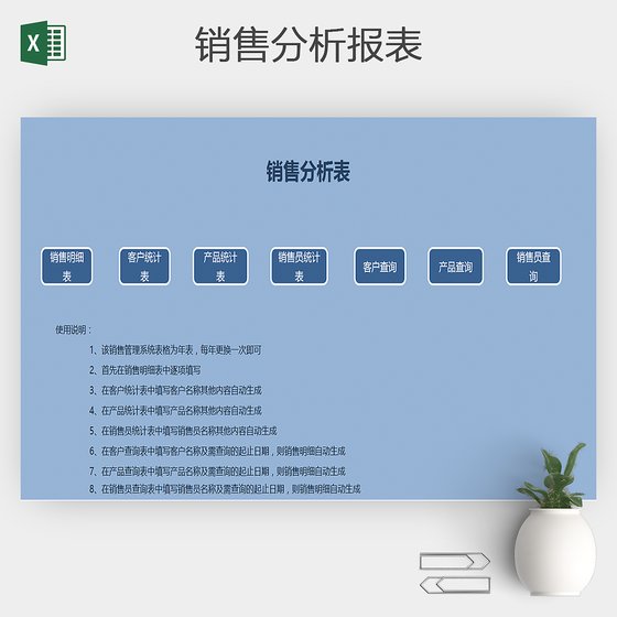 excel商品销售分析表
