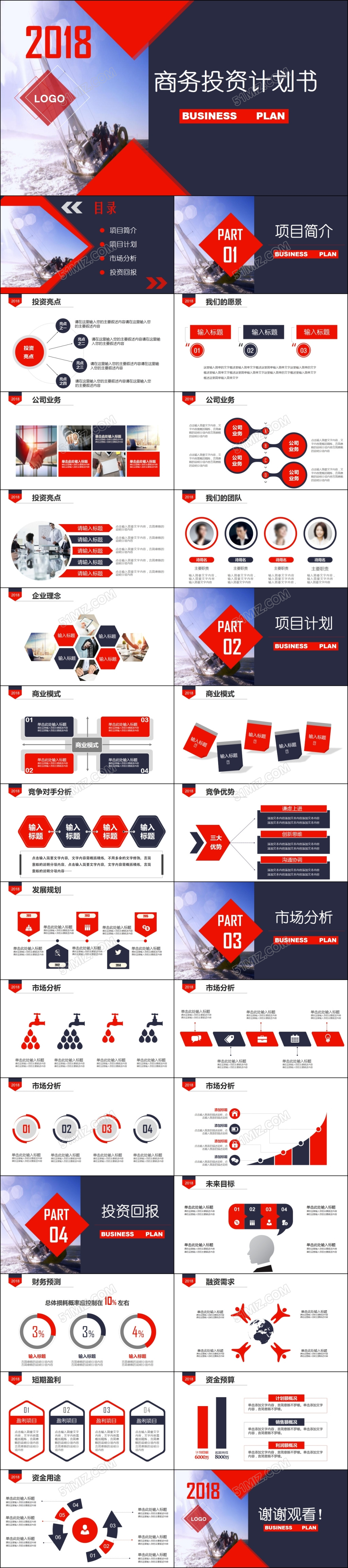 创业计划书商业策划方案投资方案商务通用PPT模板