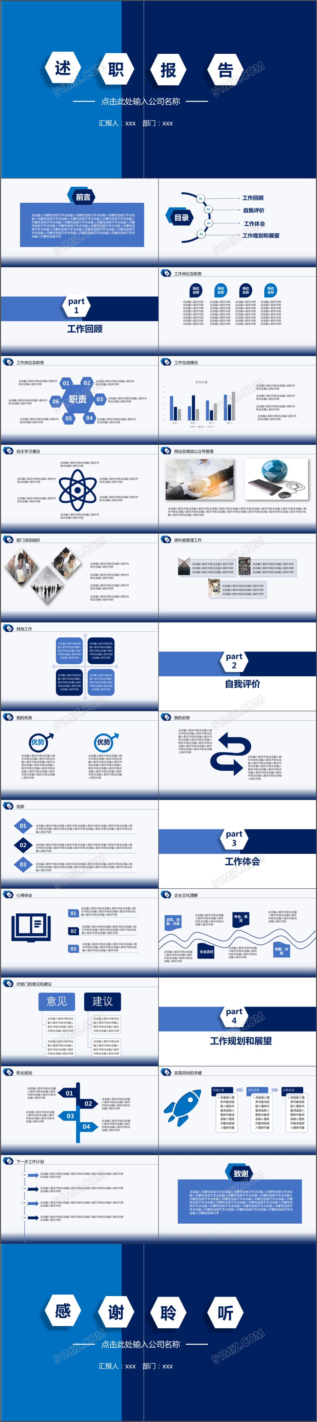 2017年个性大气动态述职报告ppt模板